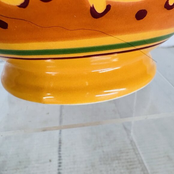 Celebrating Home TUSCAN Orange Yellow Stoneware Footed Soup Cereal Bowls Set 2 - Picture 13 of 16